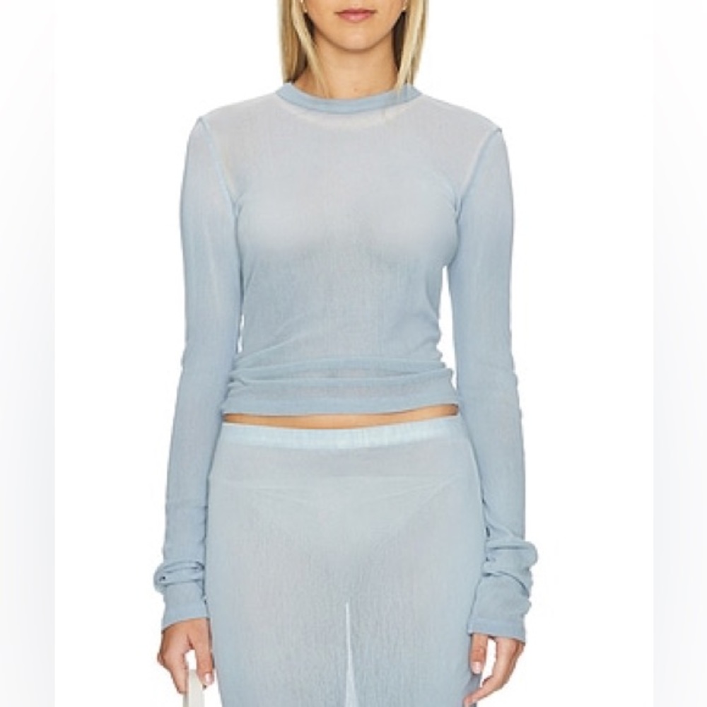 Revolve NWT cotton citizen XS Long Sleeve 100% cotton blue shirt - Picture 1 of 3